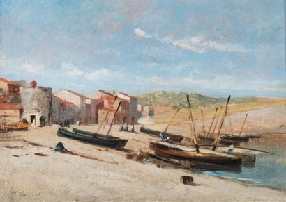 Marius MANIQUET (1822-1897)
Petit port de...