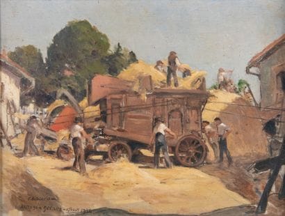 Paul BÉLICARD (1884-1973)
Threshing in Grenay...