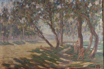 Adrien GODIEN (1873-1949)
Quai du Rhône [Bathers],...