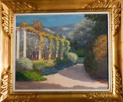 Henri-Charles ANGENIOL (1870-1959) 
La roseraie,...