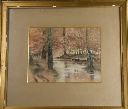 Ivan KOWALSKY (1839-1937)
Rivière en automne
Aquarelle,...