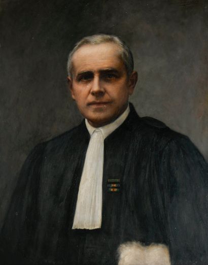 Tony TOLLET (1857-1953)
Portrait of a lawman
Oil...
