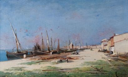 Marius MANIQUET (1822-1897)
Chantier de construction...