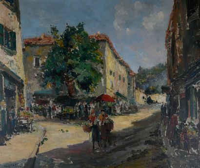 Charles BLONDIN (1913-1991)
Village square,...