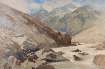 Gustave CASTAN (1823-1892)
Torrent en montagne
Huile...