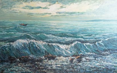 Joseph HURARD (1887-1956) 
La vague à Sausset-les-Pins...