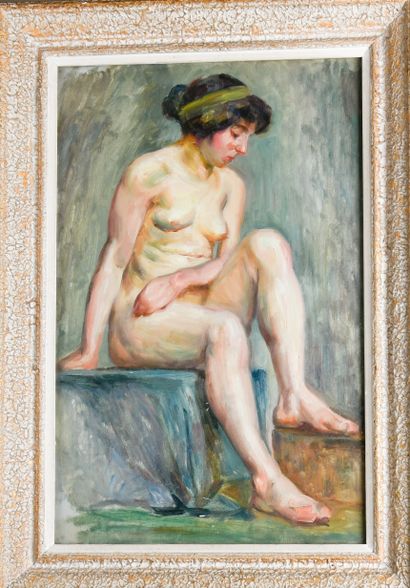 French school, circa 1900
Thoughtful nude
Oil...