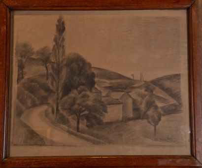 Étienne MORILLON (1884-1949)
Cubist landscape...