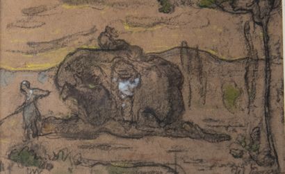 François VERNAY (1821-1896)
Harvest 
Pastel...