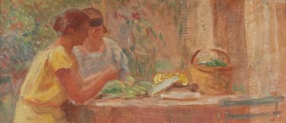 French school, 1920s
Peeling Vegetables on...