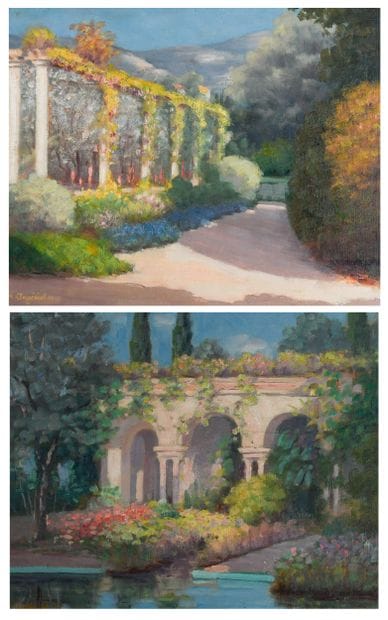 Henri-Charles ANGENIOL (1870-1959) 
La roseraie,...
