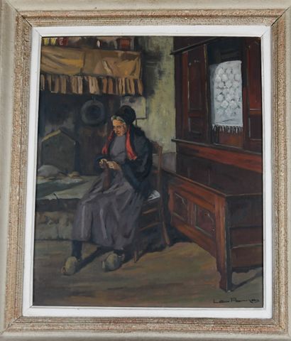 Léopold PERNES (1912-1980)
Bretonne sewing...