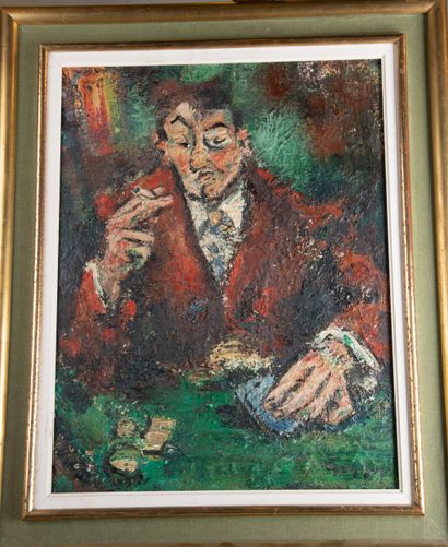 Cesare GENNAI (1929-1978)
The card player
Oil...