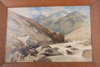Gustave CASTAN (1823-1892)
Torrent en montagne
Huile...