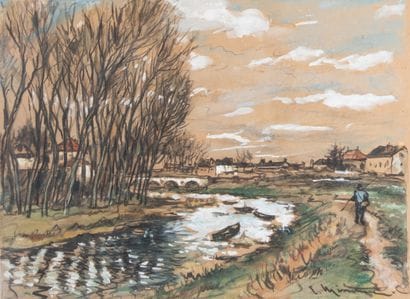 Émile MÉNÉTRIER (1893-1980)
Pêcheur au bord...