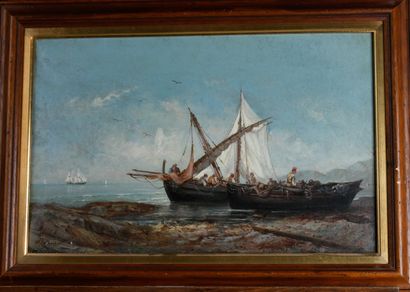 Joseph ALLEMAND (1835-1907)
Fishermen boarding...