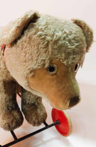 Ours sur roulette de la marque STEIFF 
Yeux...