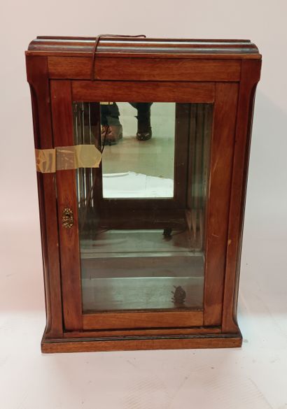 Vitrine de présentation, caisse en bois avec...