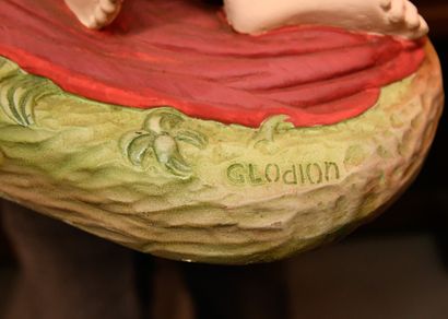 Bacchante mangeant du raisin
Plâtre peint...