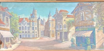 GUIGNOL 
Reunion of backdrop canvases, including...