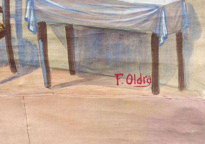 OLDRA 
Painted theatrical décor depicting...