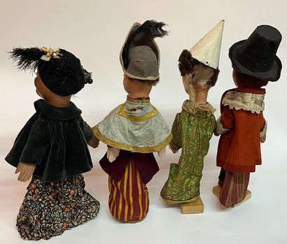 Set of 4 theater puppets. Guignol, professional...