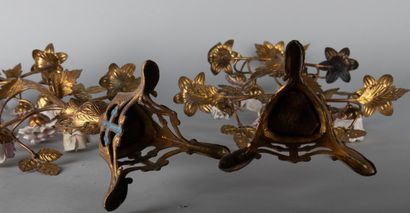 Paire de candélabre d'église à cinq lumières...
