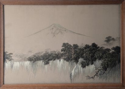 JAPON, début du Xxe siècle 
Paysage au Mont...