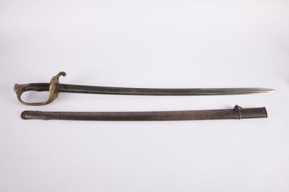 Sabre d'officier modèle 1855, monture bronze,fusée...