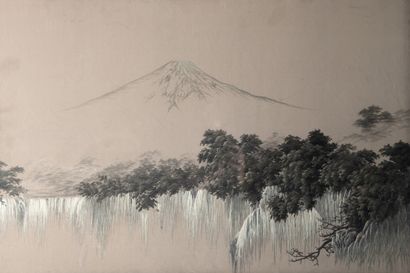 JAPON, début du Xxe siècle 
Paysage au Mont...