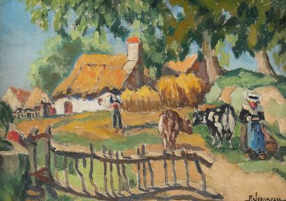 Fernand JEANNEAU (1884-1966)
Breton Farm...