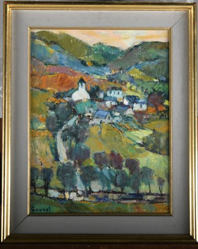 Geneviève GAVREL (1909-1999) 
Mountain village...