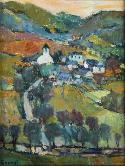 Geneviève GAVREL (1909-1999) 
Mountain village...