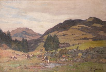Clovis TERRAIRE (1858-1931)
Cows grazing...