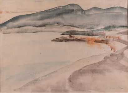 Willy EISENSCHITZ (1889-1974)
Seaside 
Watercolor,...