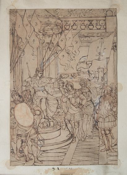 Michel II CORNEILLE (1642-1708)
Roi couronnant...