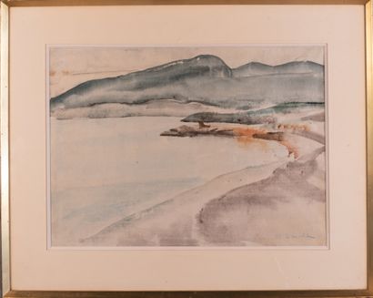 Willy EISENSCHITZ (1889-1974)
Seaside 
Watercolor,...