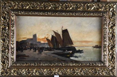 Émile GODCHAUX (1886-1938)
Port at dusk or...