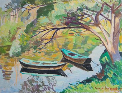 Franck INNOCENT (1912-1983)
Les deux barques,...