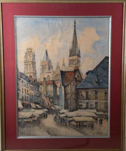 FRANK-WILL (1900-1951)
Rouen, market at the...
