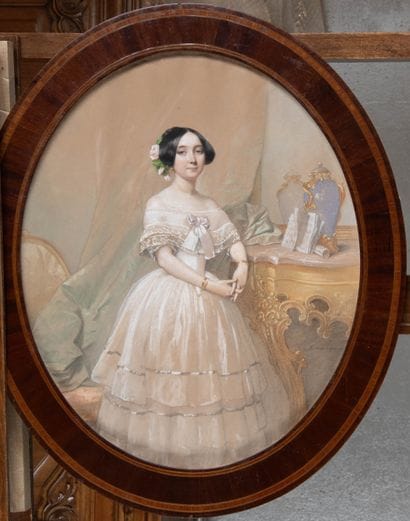 Romain CAZES (1808-1881)
Portrait d’une jeune...