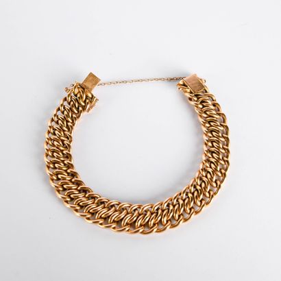 Bracelet en or jaune 18 K (750°/00 ) maille...