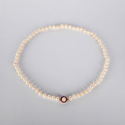 White cultured pearl choker (Liam 7.5 mm...
