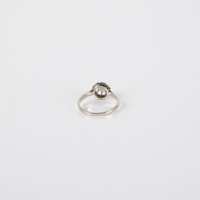 Sun-set solitaire ring with a half-cut diamond
approximately...