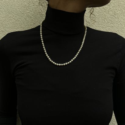 Freshwater cultured pearl necklace
18 K (750°/00...