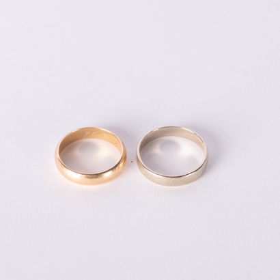 Set of two wedding rings in 18 K (750°/00...