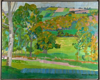 Mireille BINOUX (1929-2014) 
Paysage du Morvan...