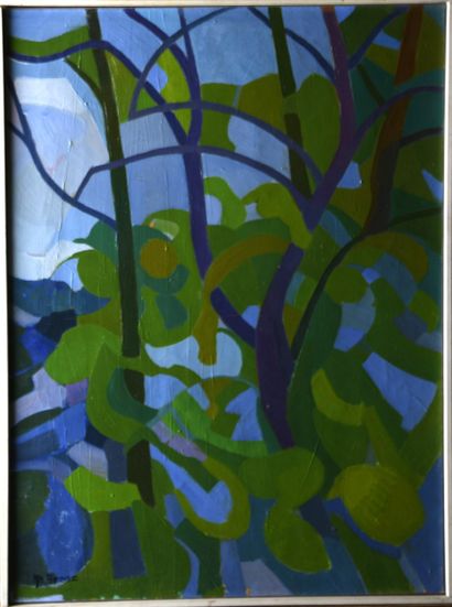Mireille BINOUX (1929-2014) 
Deux arbres,...