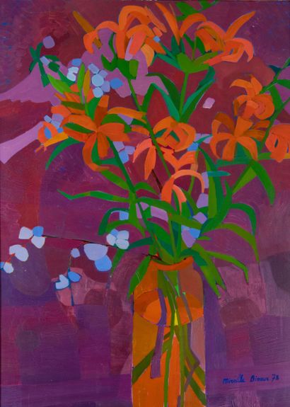 Mireille BINOUX (1929-2014)
Les liliums (lys),...