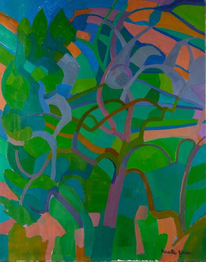 Mireille BINOUX (1929-2014) 
Paysage aux...